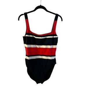 La Blanca Ród Beattie bathing suit size 14 red black rn#52419